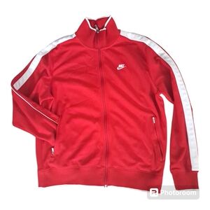 Vintage red Nike zip up high neck track jacket